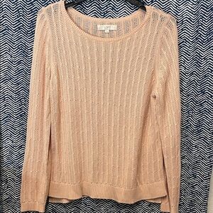 LOFT Blush Peach Crew Neck Sweater